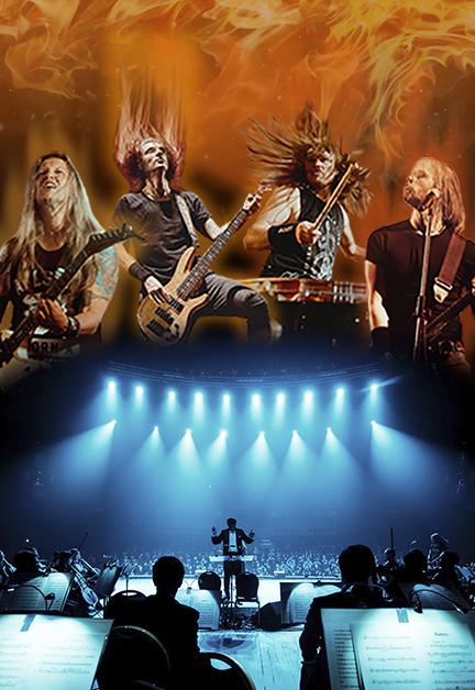 Постер события Metallica Show с симфоническим оркестром.
