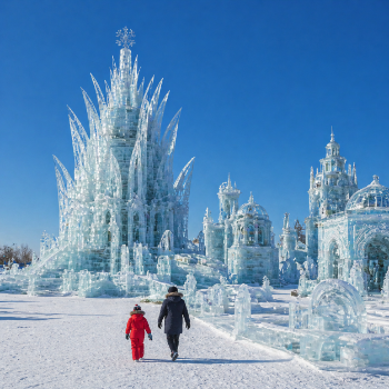 Ледовый городок у ледокола &laquo;Ангара&raquo;