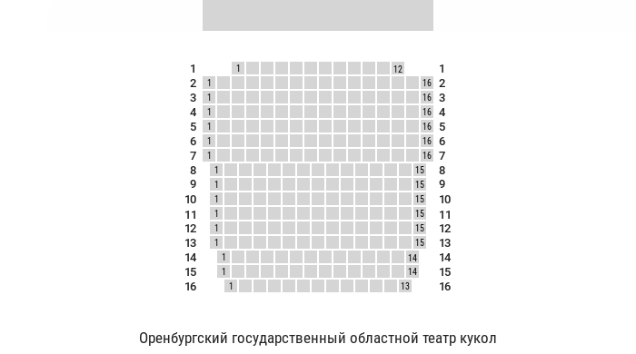 Схема зала для Мечта маленького ослика Схема зала для Мечта маленького ослика