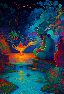 Artfonix. Песочное шоу «Волшебная лампа Аладдина» с живой музыкой и чтецами