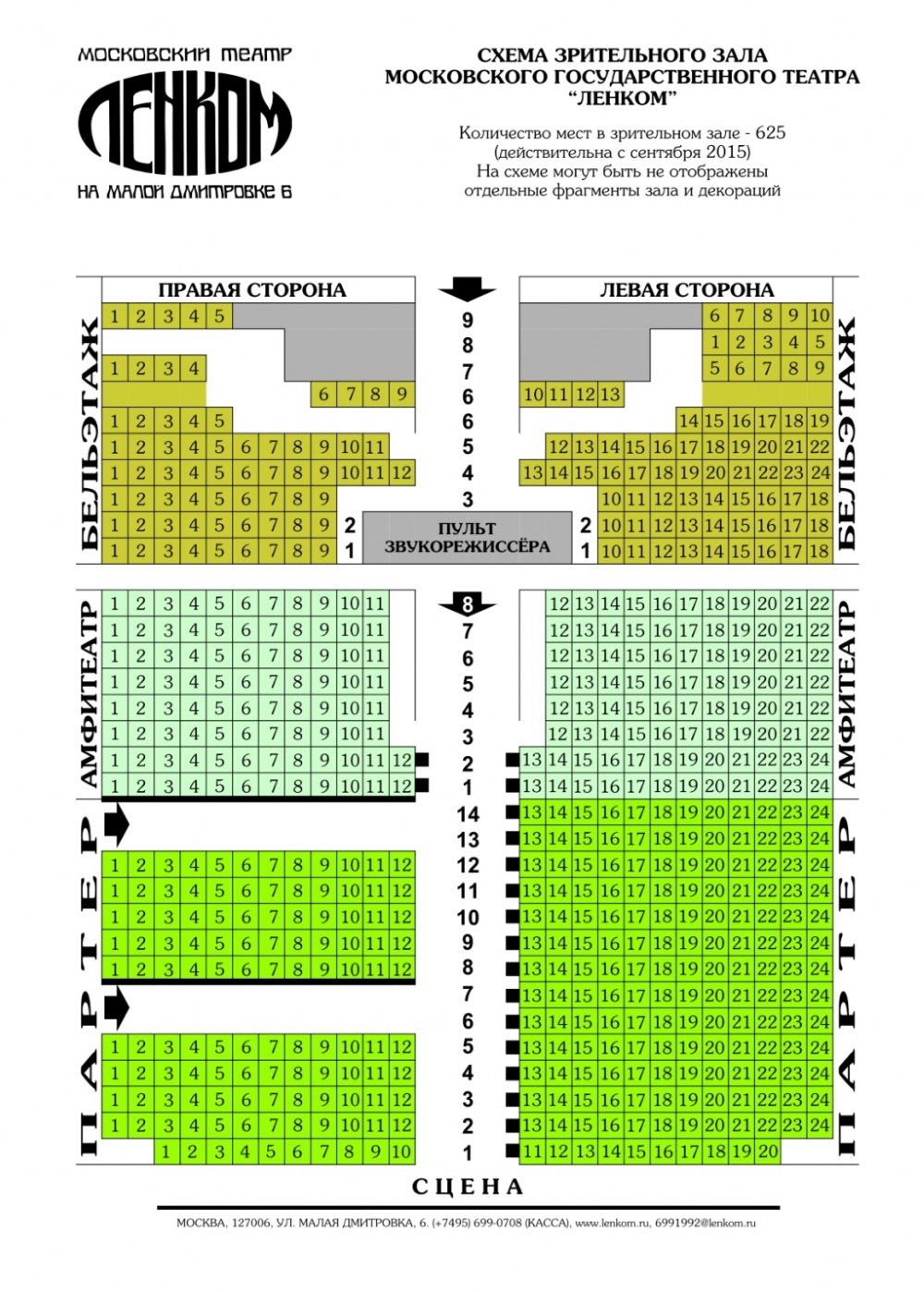 Схема зала для Вишневый сад