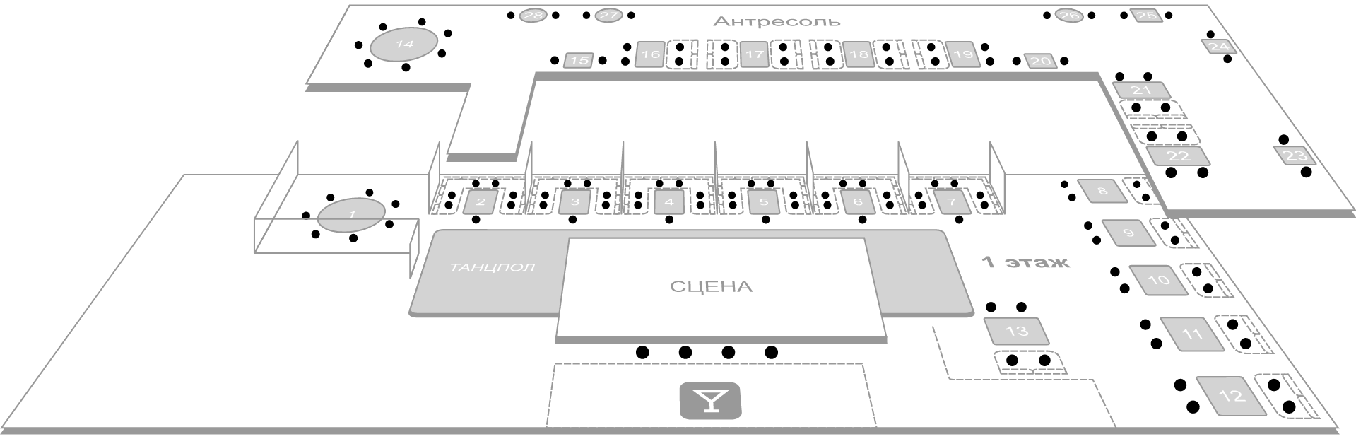 Схема зала для Esh Samba Jazz Quintet (Королёв)