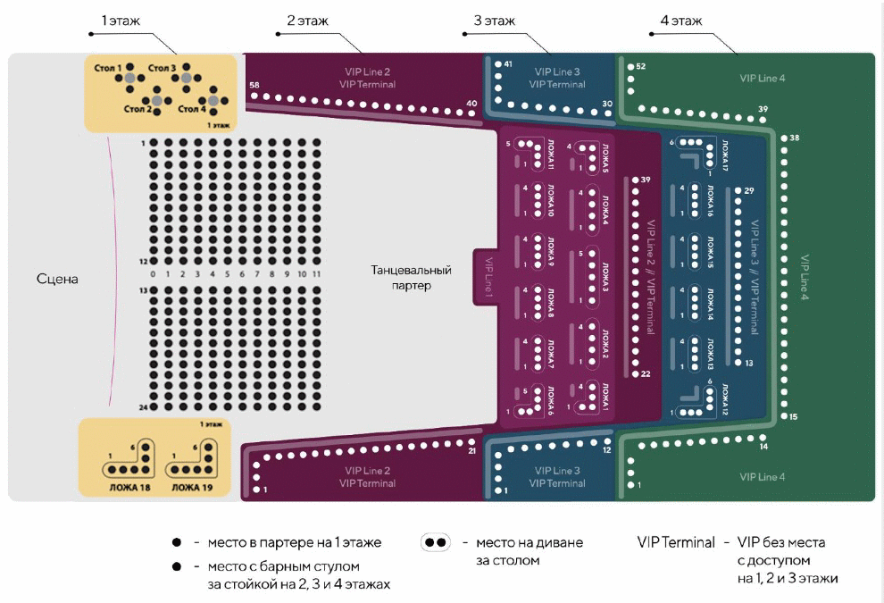Схема зала для Операция Пластилин, F.P.G. Финал отборочных туров «YLETAЙ-2023»