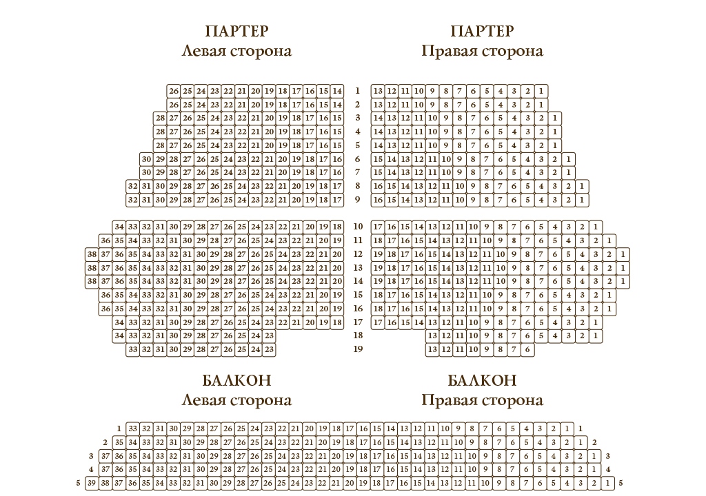 Схема зала для Энергичные люди Схема зала для Энергичные люди