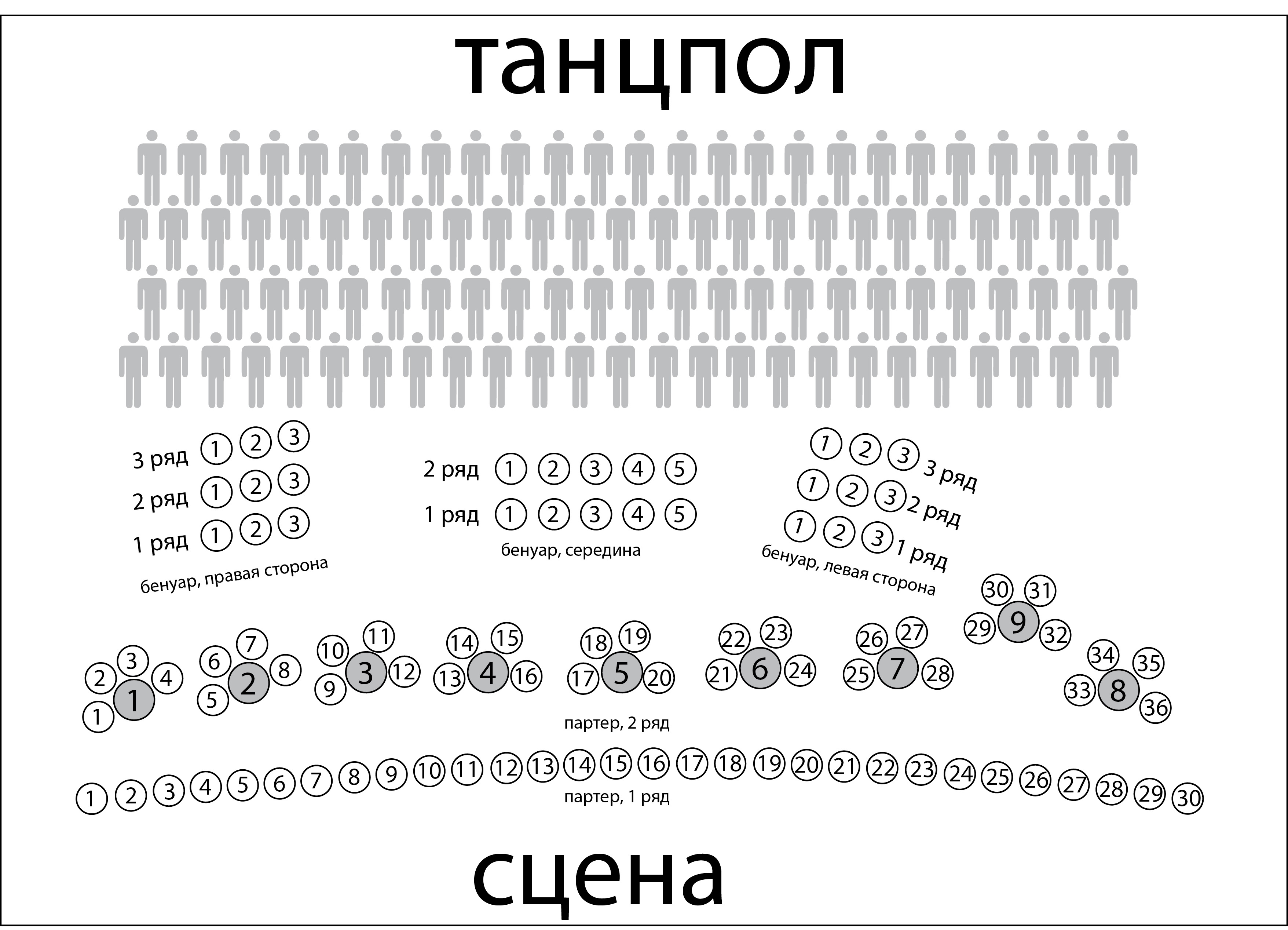 Схема зала для Буковски Схема зала для Буковски