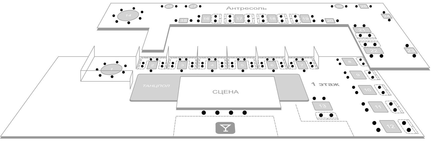 Схема зала для Nash Albert Band (Королёв)