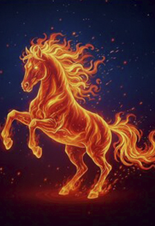 Постер Огненный конь. Акриловая живопись. Мастер–класс в Орске