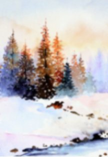 Постер Зимний пейзаж акварелью. Мастер-класс в Орске