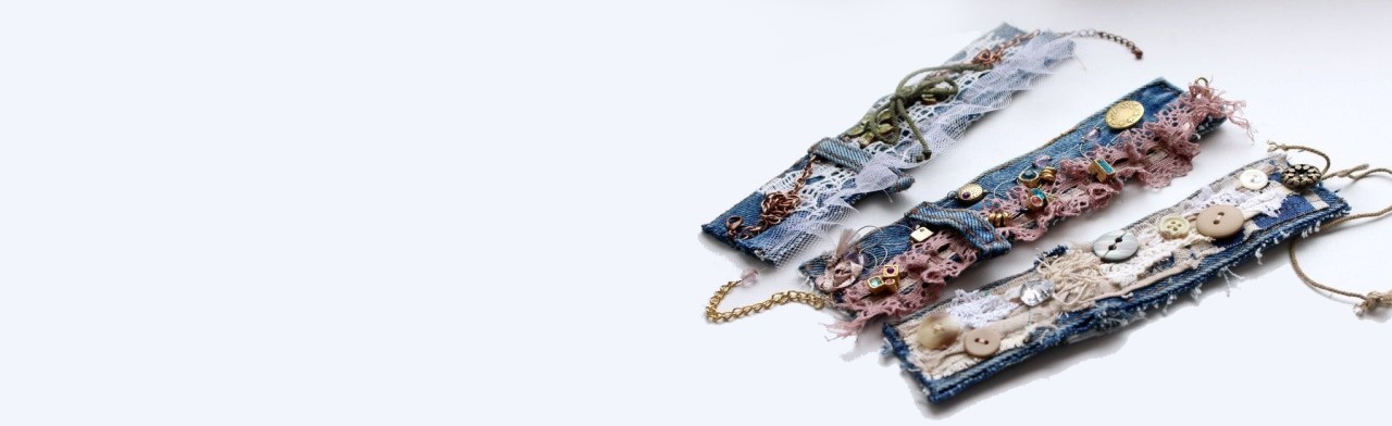 Джинсовый браслет. Мастер-класс