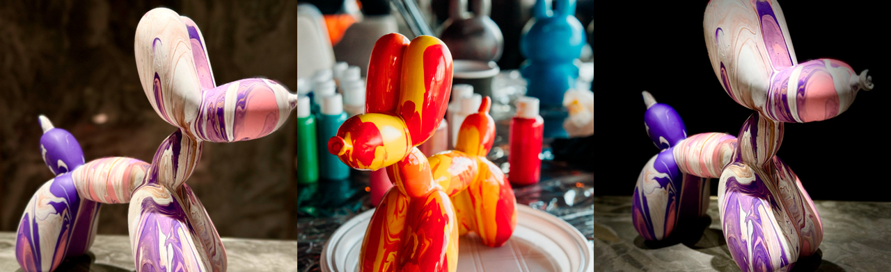Роспись собачки Ballon Dog в ресторане "Маймун" Фото афиши Роспись собачки Ballon Dog в ресторане "Маймун".