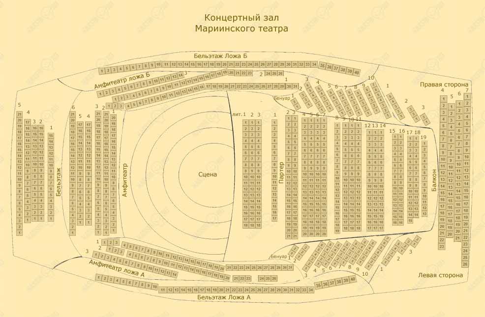 Схема зала для Сольный концерт Екатерины Семенчук