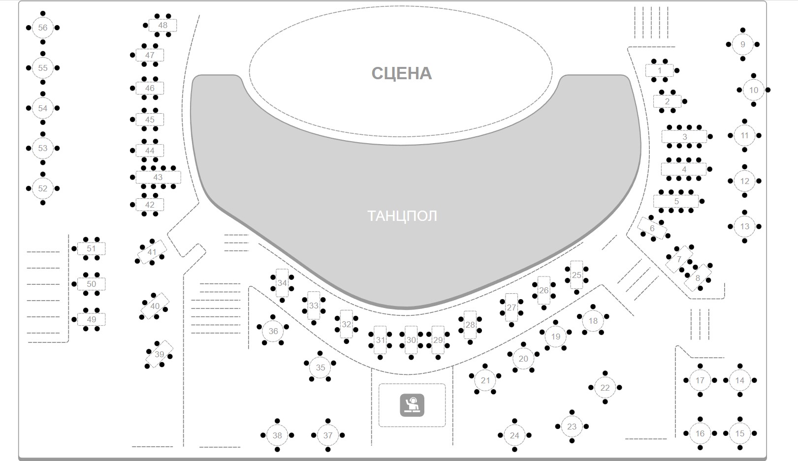 Схема зала для Macan