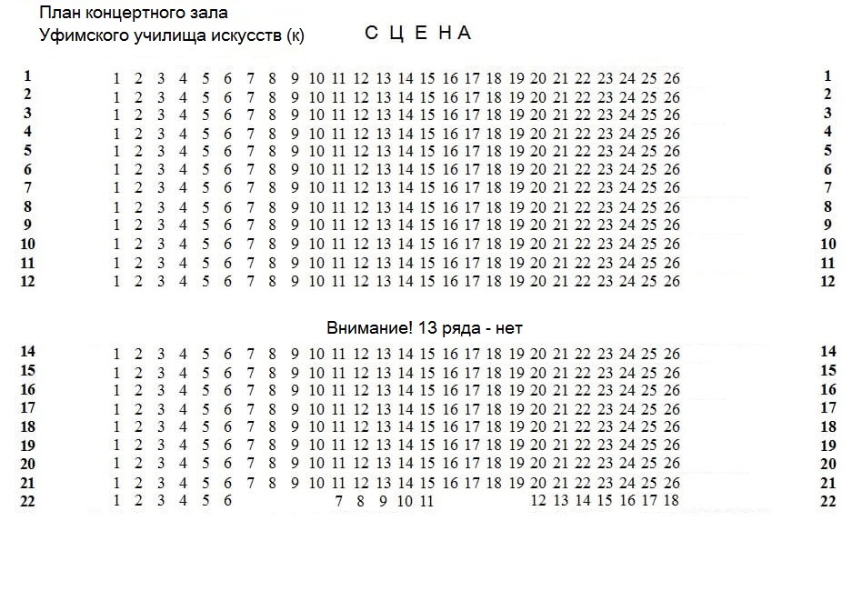 Схема зала